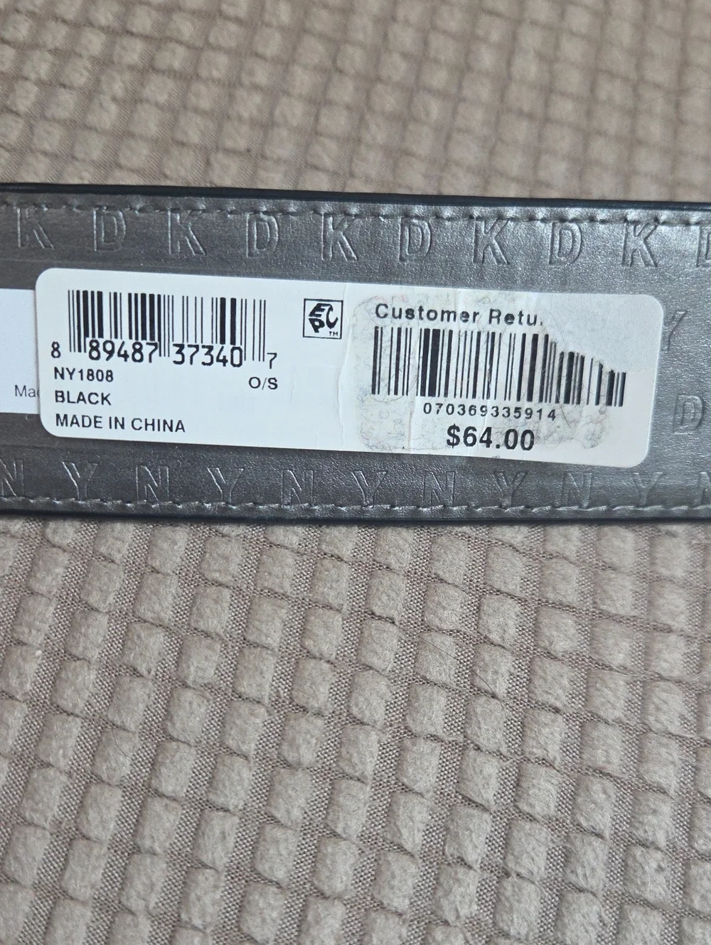 NWT Women's Black Leather Belt by DKNY